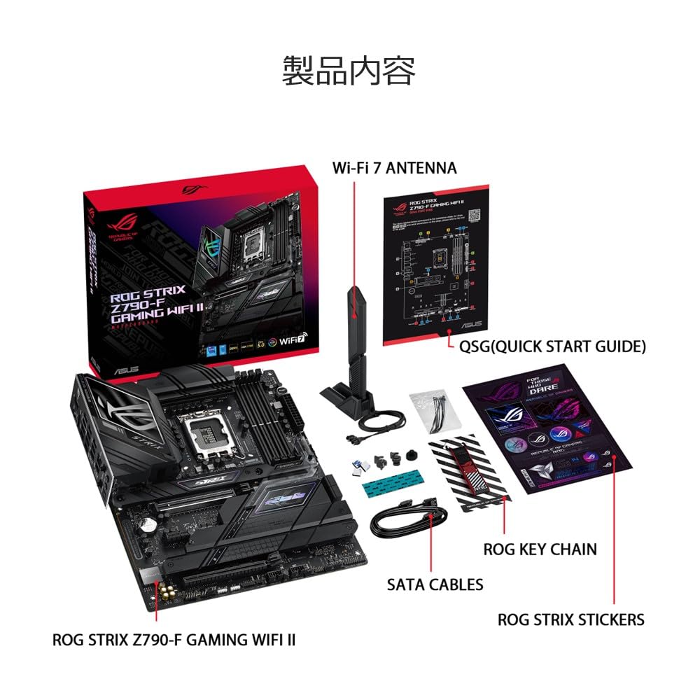 ASUS ROG STRIX GAMING WIFI II Intel Generation CPU Compatible LGA1700 Z790 Equipped DDR5 ATX Authorized Distributor Product Z790-F 14th/13th/12th