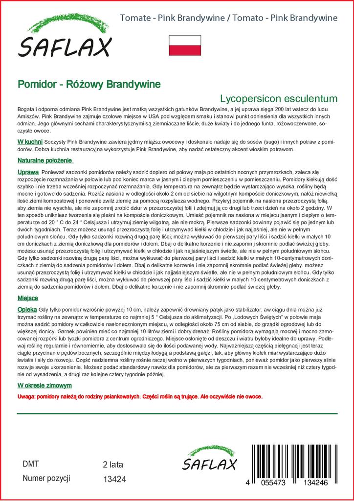 SAFLAX Garden in the Bag - Помидоры - Розовый Брендивайн - 10 семян - С субстратом в подходящем пакете - Lycopersicon esculentum