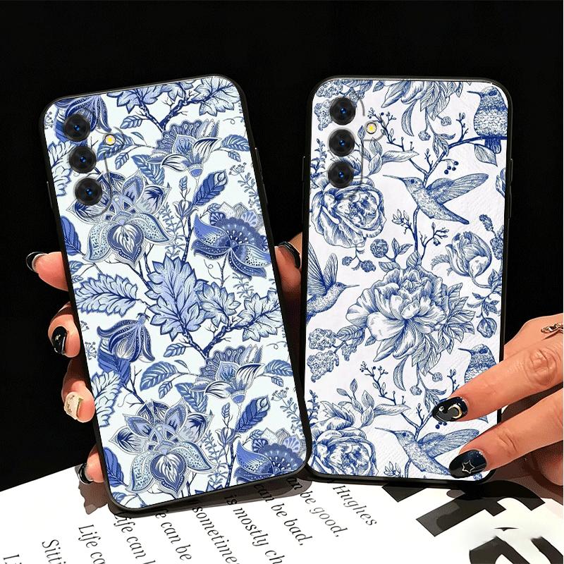 Blue And White Porcelain Pattern Soft Phone Case for Samsung A17 A37 A57 A16 A26 A36 A56 A15 A25 A35 A55 A14 A24 A34 A54 A13 A23
