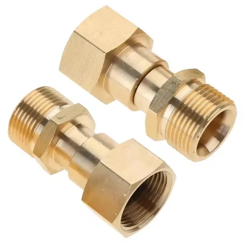 Pressure Washer Swivel Fitting Hose Connector M22 14/15mm Thread 360 Degree Swivel Hose Connector Anti-tangle Quick Connector