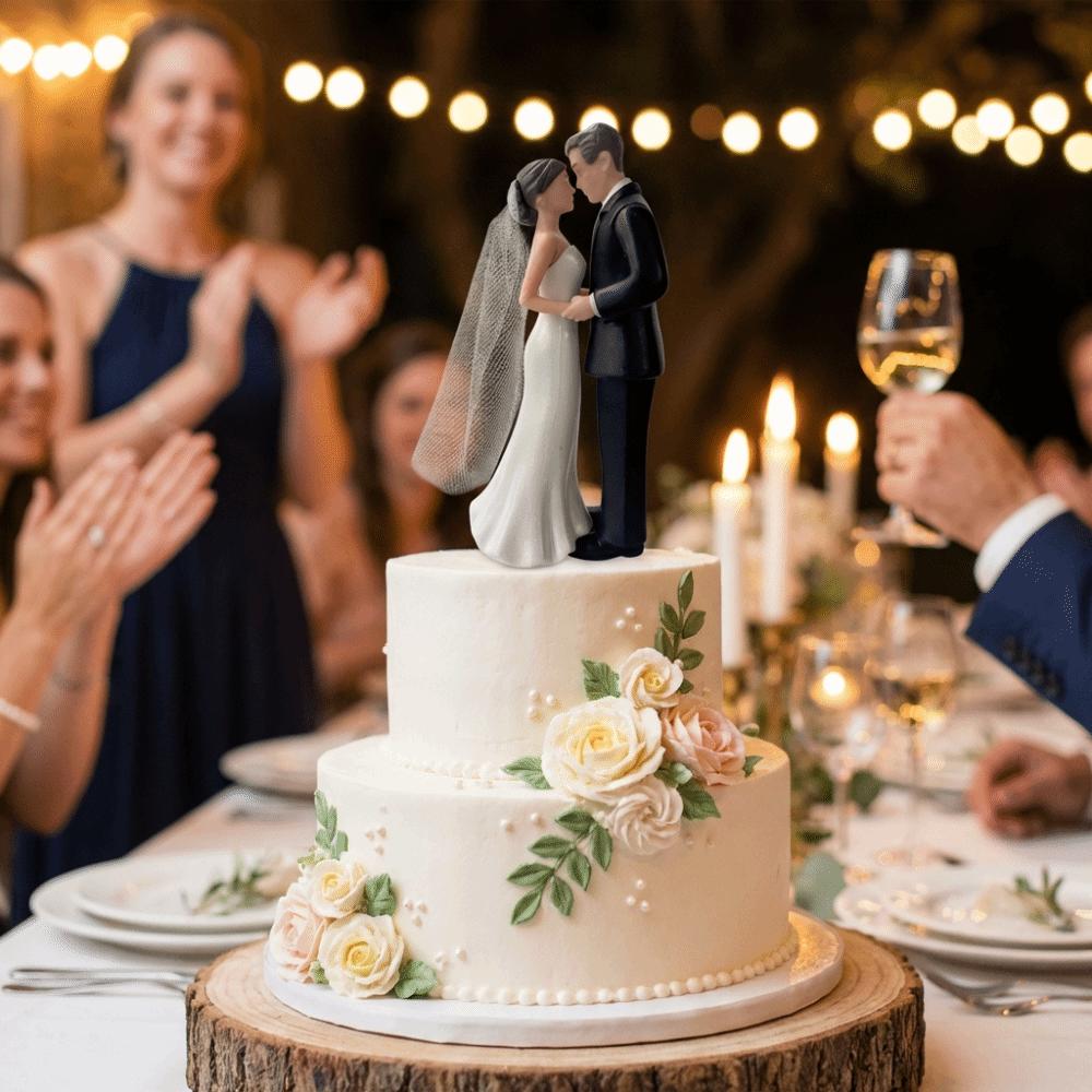 Romantic Bride Groom Topper Elegant Design Anniversary Decoration Wedding Celebration