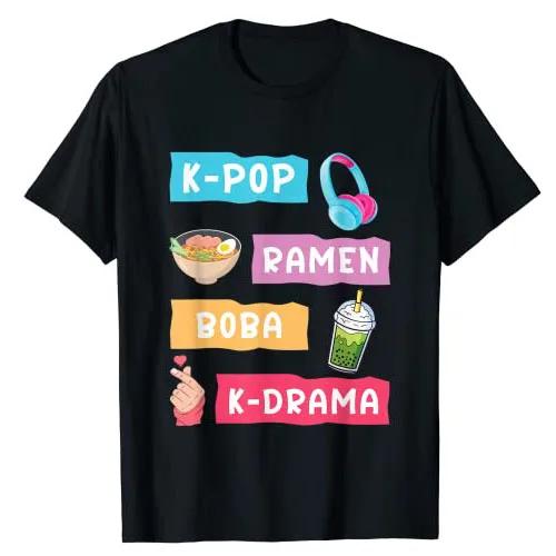 K-Pop Мода для фанатов корейских K-Драм и K-Pop Футболка в подарок Девичья мода Южная Корея Одежда Стиль жизни Графическая футболка Повседневный топ