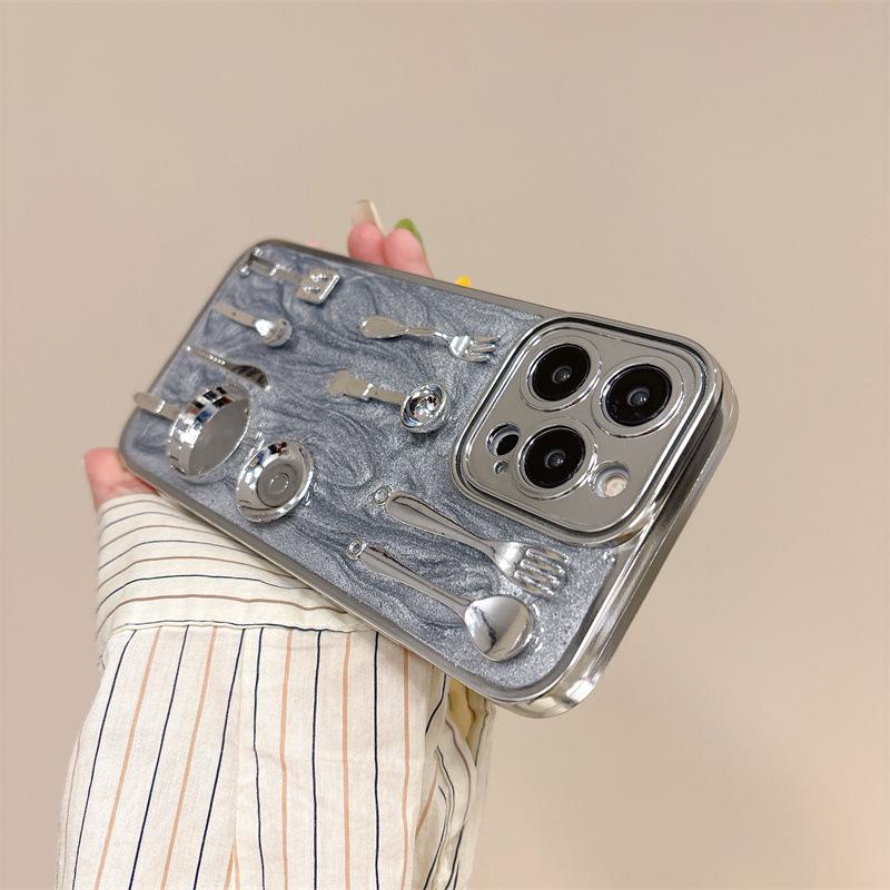 Креативный силиконовый защитный чехол для Apple 15Promax и 13, противоударный и с уникальным дизайном