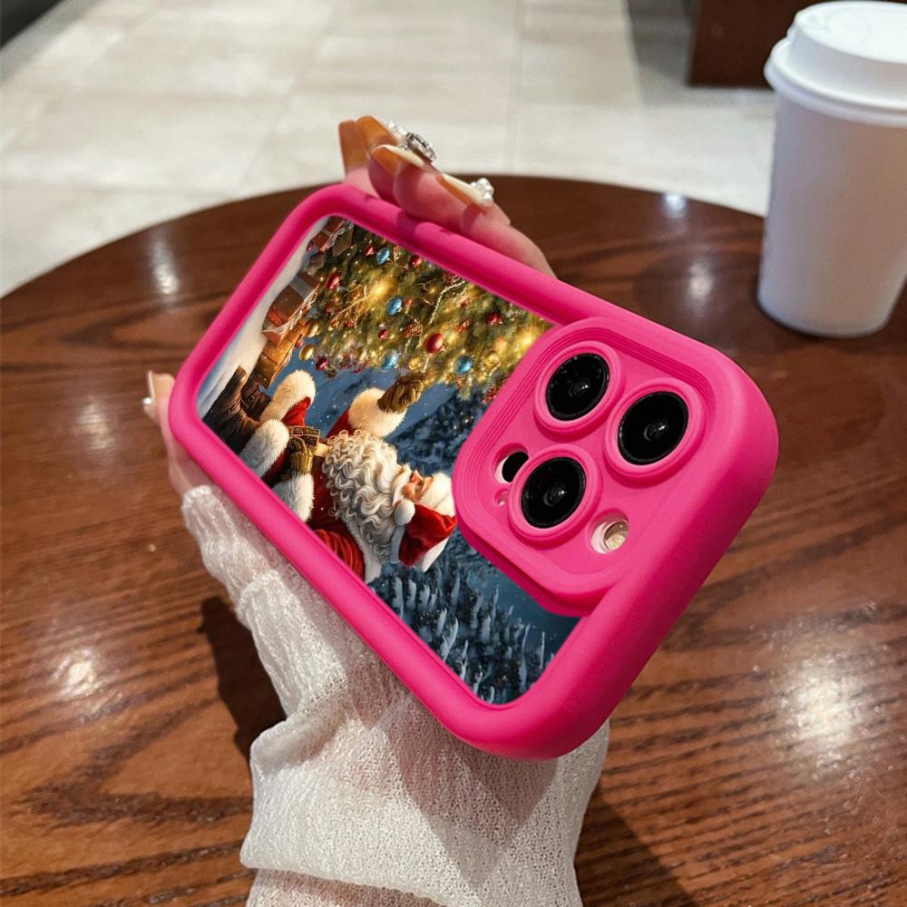 N105 рождественские и новогодние арт-мягкие чехлы для телефонов Angel Eyes для iPhone 16 15 14 13 11 Pro Max 8 7 6s Plus 12 mini XR XS Max SE противоударный чехол