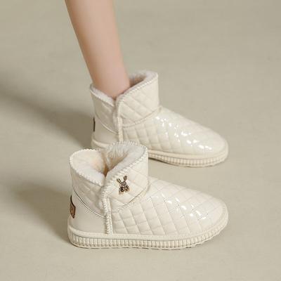 Женская обувь, водонепроницаемые женские зимние сапоги до щиколотки, меховые ботинки, черные, стильные и недорогие, тренд 2024 года, с подкладкой, высокое качество, популярный