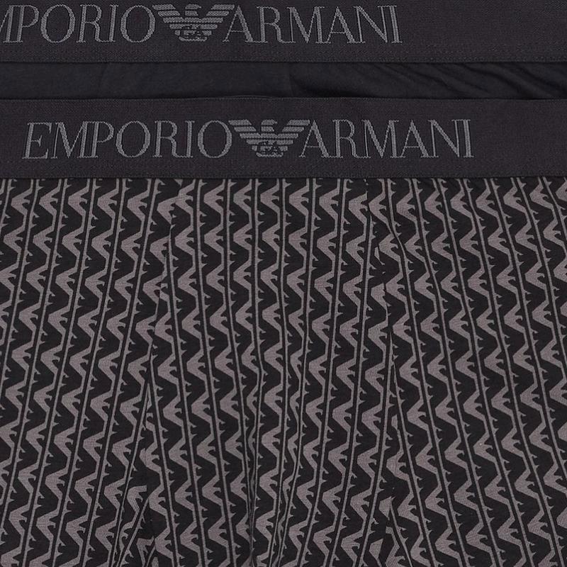 Emporio Armani Мужское нижнее белье Боксеры с отделкой из хлопкового жаккарда Двойная упаковка EM001014-AF10797-M8096