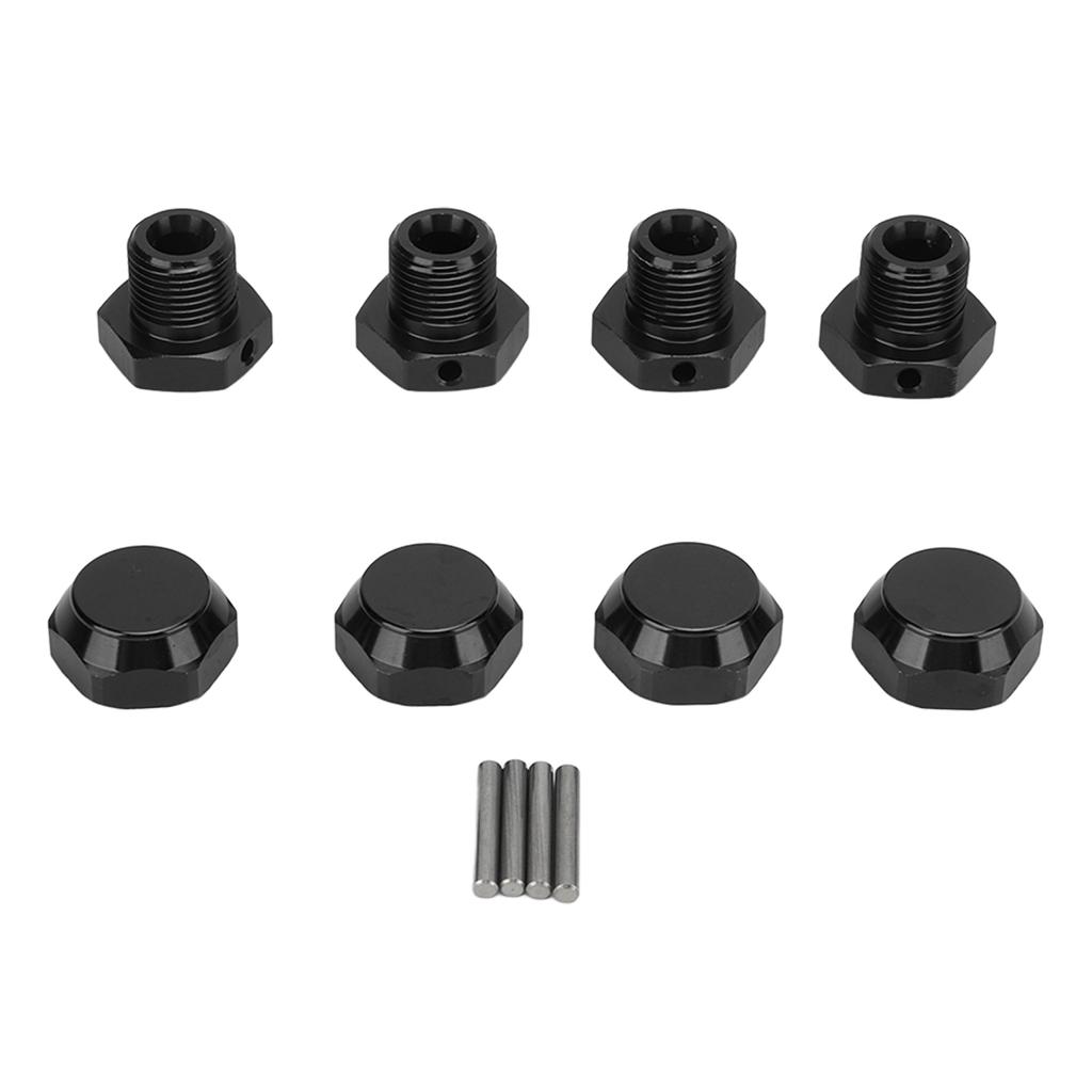 4pcs RC Wheel Hex Coupler Kit Professional Aluminum Alloy Wheel Hex Hubs Adapter for ARRMA 1 8 RC Car Black