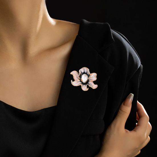 Элегантная брошь в форме цветка пиона, роскошные стразы, инкрустированная булавкой из искусственного кристалла, пальто, кардиган, эмалевый значок, аксессуары для пальто