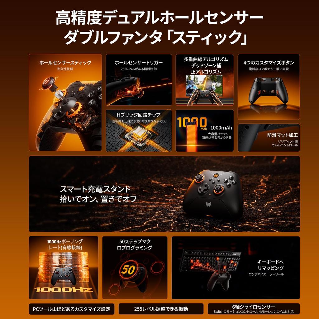 BIGBIG WON Gale Hall Motion Hall Joystick PC Gamepad for Wireless No Charging Dock Controller, Controller, Control, & Trigger, App,