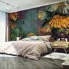 Mural Wallpaper Nordic Tropical Plants Vintage Leaves Photo Wall Painting Living Room TV Sofa Backdrop Home Decor Fresco