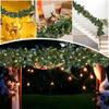 Green Artificial Garland With Lights Green Flower Garland Fake Plant Vine  All Season Decoration