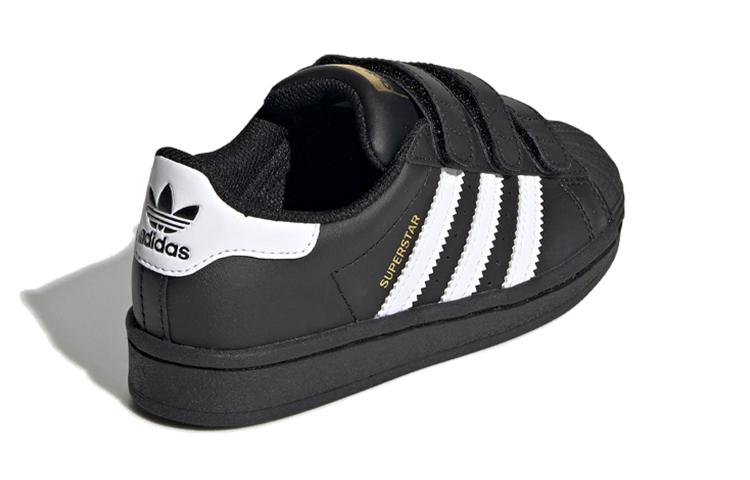 adidas Оригиналы SUPERSTAR Модные Противоударные Низкие Кеды для Скейтборда Черно-белые Дети Возраст 3 7 Лет EF4840