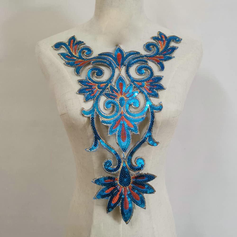 1 шт. Воротник с пайетками, вышитые нашивки, аппликация, нашивка для одежды, украшение