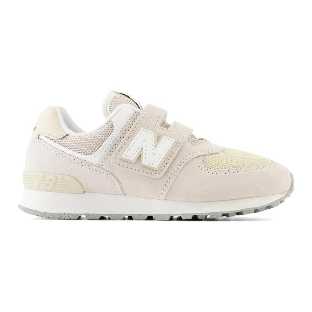 New Balance NB 574 Удобные Амортизация от ударов Ноги Устойчивые к истиранию Низкие Детские Беговые Кроссовки Бежевый Серый Белый PV574FOG