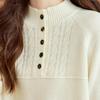 Srcr Women's 100% Wool Semi-High Collar Knit Sweater