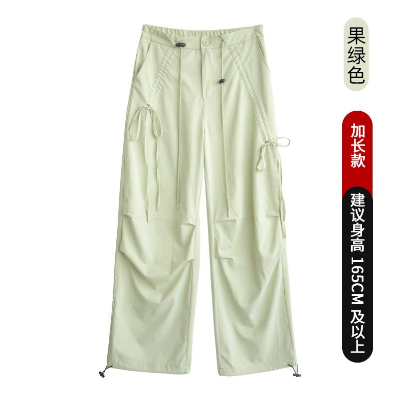 Женский комбинезон с широкими штанинами и бантом, новинка весны и осени, с высокой талией, облегающий, свободные брюки прямого кроя, спортивные повседневные брюки