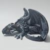 Скульптура готического дракона, большая, присевшая, статуэтка дракона из смолы для домашнего декора, коллекционная фигурка в стиле темного фэнтези с ручной росписью