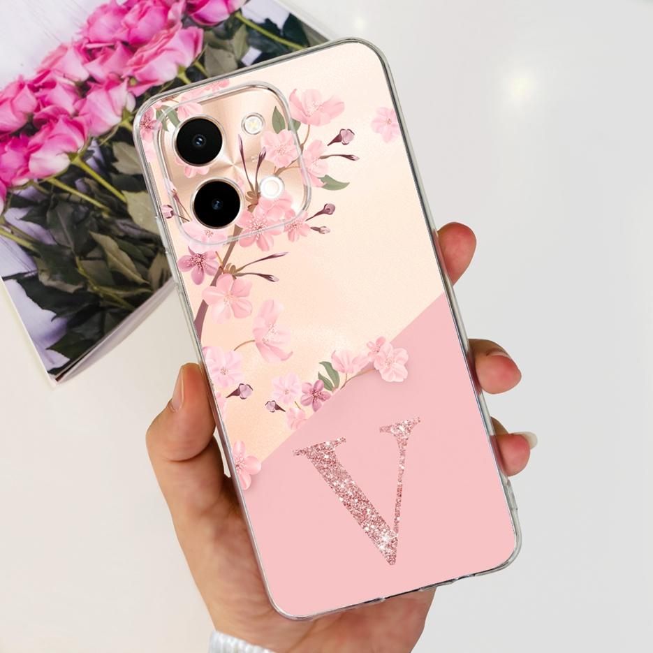 Чехол для Vivo Y28 4G V2352 Новый с буквами Прозрачный силиконовый Мягкий ТПУ Чехол для телефона Для Vivo Y28 Y 28 VivoY28 4G Fundas 6.68‘’ Оболочка