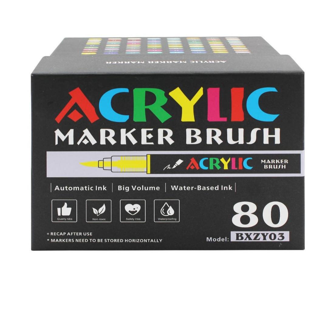 Marker Pens Hot Sale Straight-liquid Student Art Soft-tip Brush Large Capacity Stackable Color Pressure-free Color Marker Pens