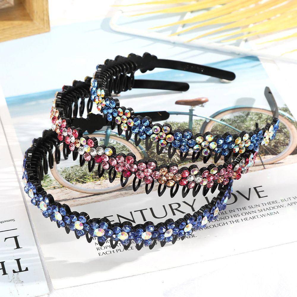 Headwear Hair Accessories Hair Band Hoop Tooth Comb Headband Rhinestone Hairband Crystal Flower