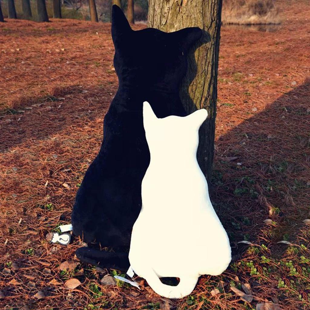 Cute Plush Soft Back Cat Shadow Toy Sofa Pillow Seat Cushion Birthday Gift