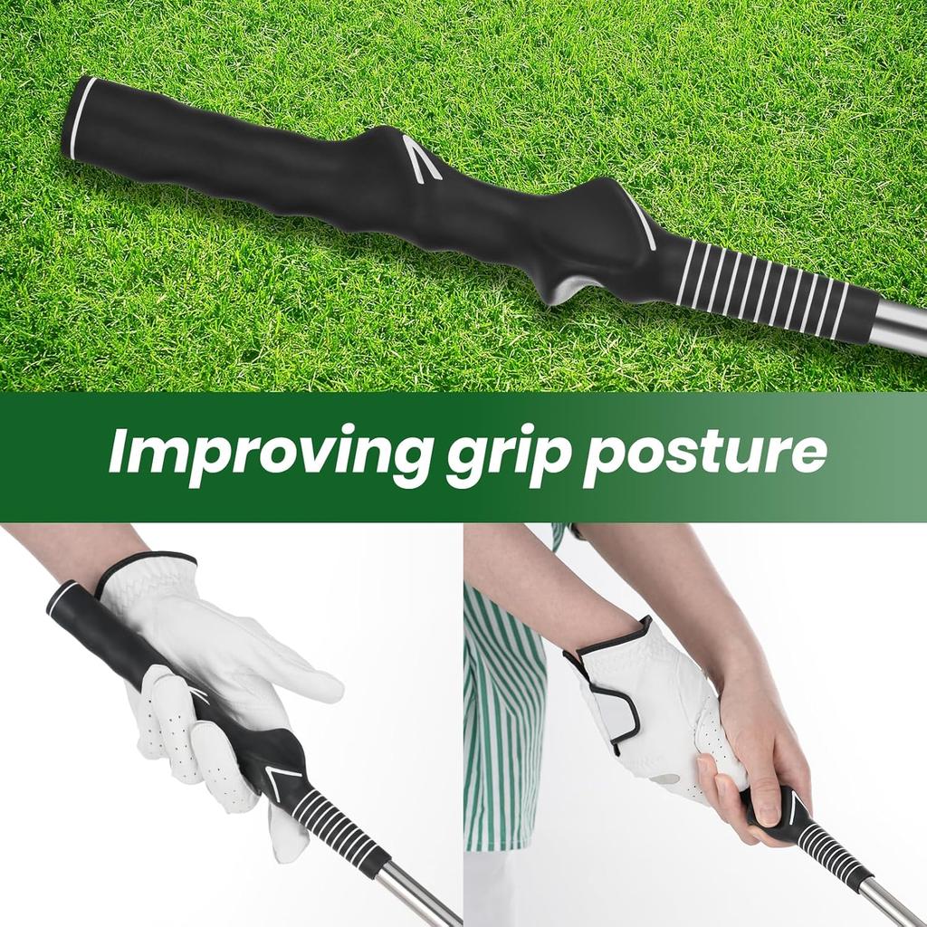 Golf Training Aid Golf Swing Retractable Stick Indoor Golf Right Hand Black