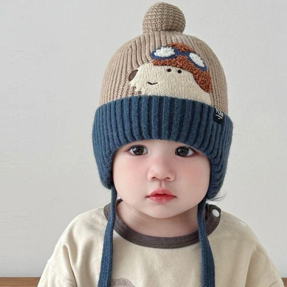 Cold Proof Children Hat Cute Cartoon Warm Knitted Hat New Ear Protection Hat Children
