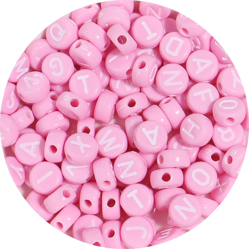 100Pcs 7mm Acrylic Alphabet Beads Colored Loose Spacer Flat Round Letter Beads For DIY Bracelet Earrings Accessories Wholesale