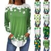 Футболки для женщин, осенние повседневные рубашки с длинным рукавом, толстовки с винтажным графическим принтом, топы, пуловеры, рождественские