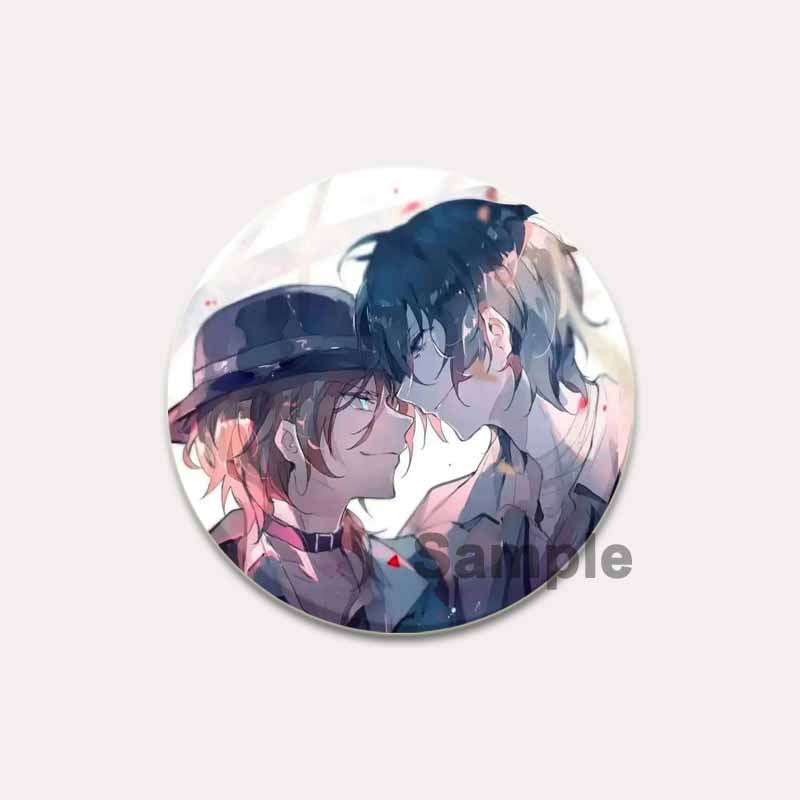 32/44/58 мм Булавка Bungo Stray Dogs Круглая мультяшная брошь ручной работы для рюкзака, одежды, аксессуаров, аниме-коллекции, значков, украшений
