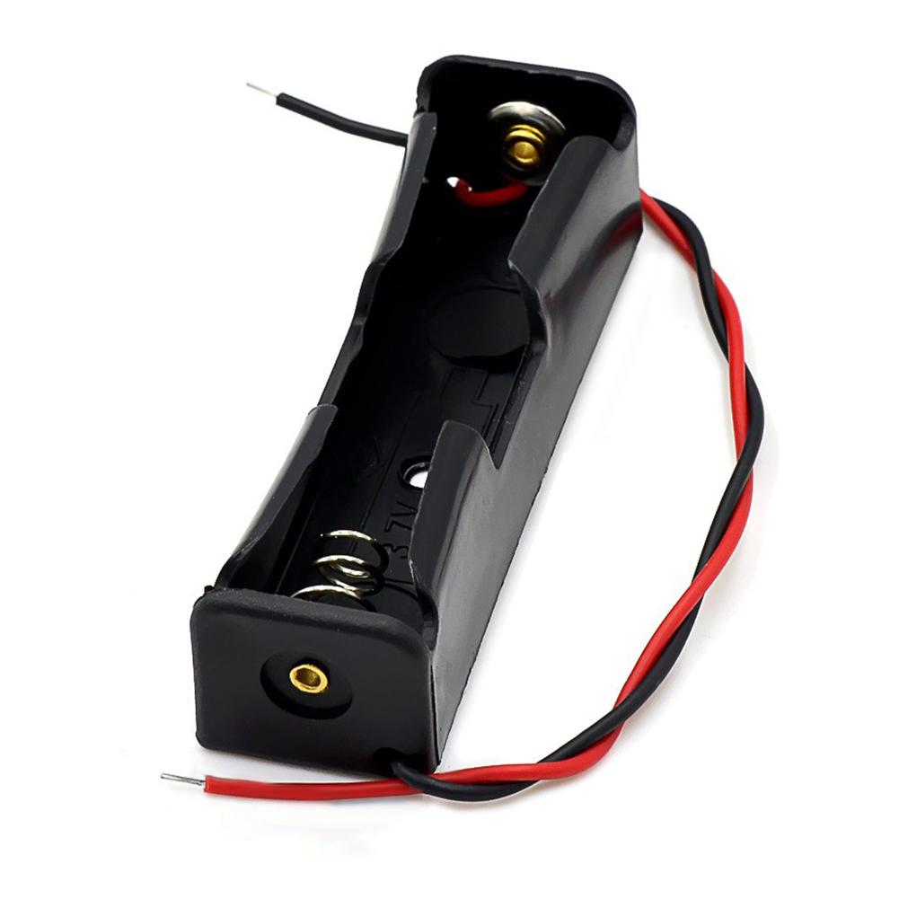10-1pcs 1 2 3 4 Slot Plastic 18650 Battery Holder with Wire Lead Black 18650 Battery Storage Box Case for 18650 3.7V Battery