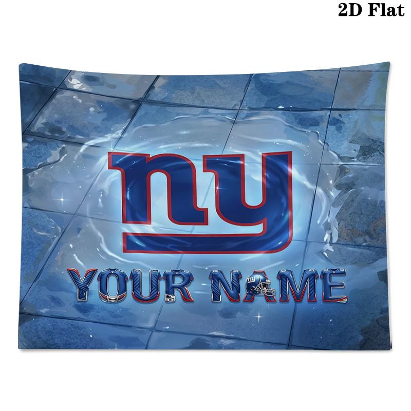 Custom Name New York Giants Printed Tapestry – Wall Hanging for Bedrooms, Dorms, and Home Decor