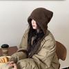 Strap Windproof Rope Knitted Hat Ear Protection Wool Balaclava Hat Cute Pullover Hat  Women