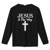 Jesus is the way God Religious T Shirt Black Large vintage Washed homme Soft Slightly Casual fashion graphic Unisex Comfortable