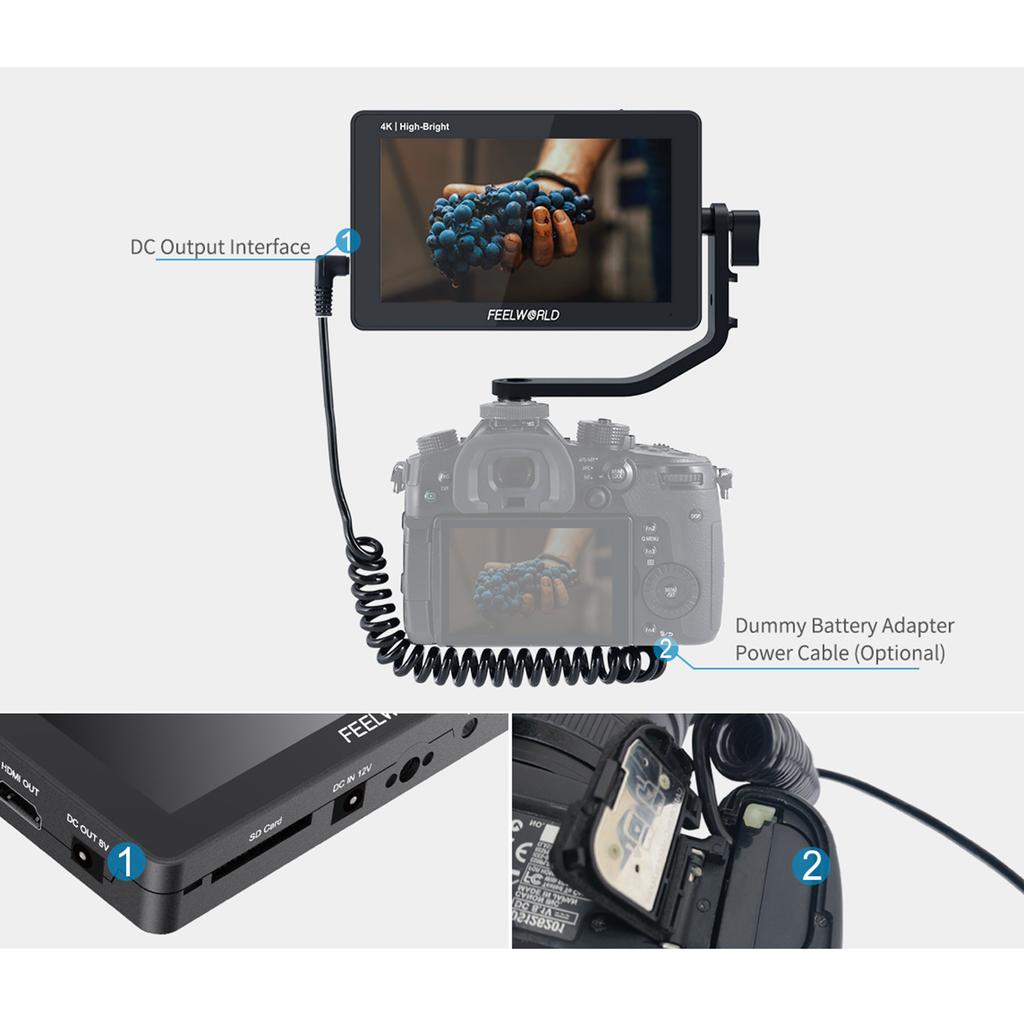 FEELWORLD F6 PLUSX 5,5-дюймовый IPS-монитор, 1600 нит, видеопанель, 1920*1080 пикселей, сенсорное управление, вход 4K UHD