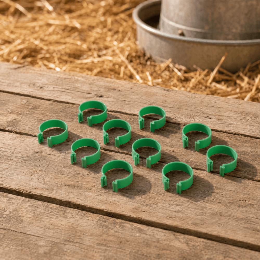 100Pcs 18mm Chicken Feet Ring Green Color Duck Feet Ring Breeding Foot Ring Duck Farming