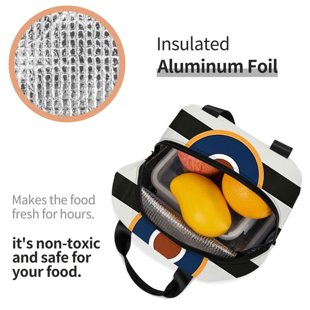 D-Day Stripes With RAF Roundel Insulated Lunch Bag for Women Children Leakproof Food Boxes Thermal Lunch Box Tote