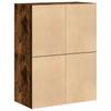 2 Drawer Cabinets Set of 2 Smoked Oak Finish 60 x 31 x 40 cm