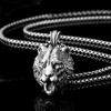 Wind Brown Bear Head Pendant European and American Men's Hip-hop Necklace Punk Animal Pendant Stainless Steel Sweater Chain