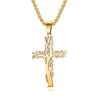 Tree of Life Cross Necklace Stainless Steel Crucifix Pendant for Men Women Punk Jewelry