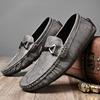 Модные новые мужские летние кожаные туфли на плоской подошве, повседневная обувь на открытом воздухе, низкие ленивые туфли, нескользящие мокасины для мужчин