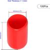 100 ШТ ID9.5мм(3/8") красные ПВХ резиновые заглушки, виниловые гибкие заглушки, заглушки для круглых труб, защитные колпачки для резьбы болтов