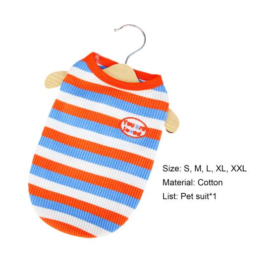 Жилет для домашних животных, удобная милая пижама, полосатая футболка, жилет для кошек и собак для повседневного ношения
