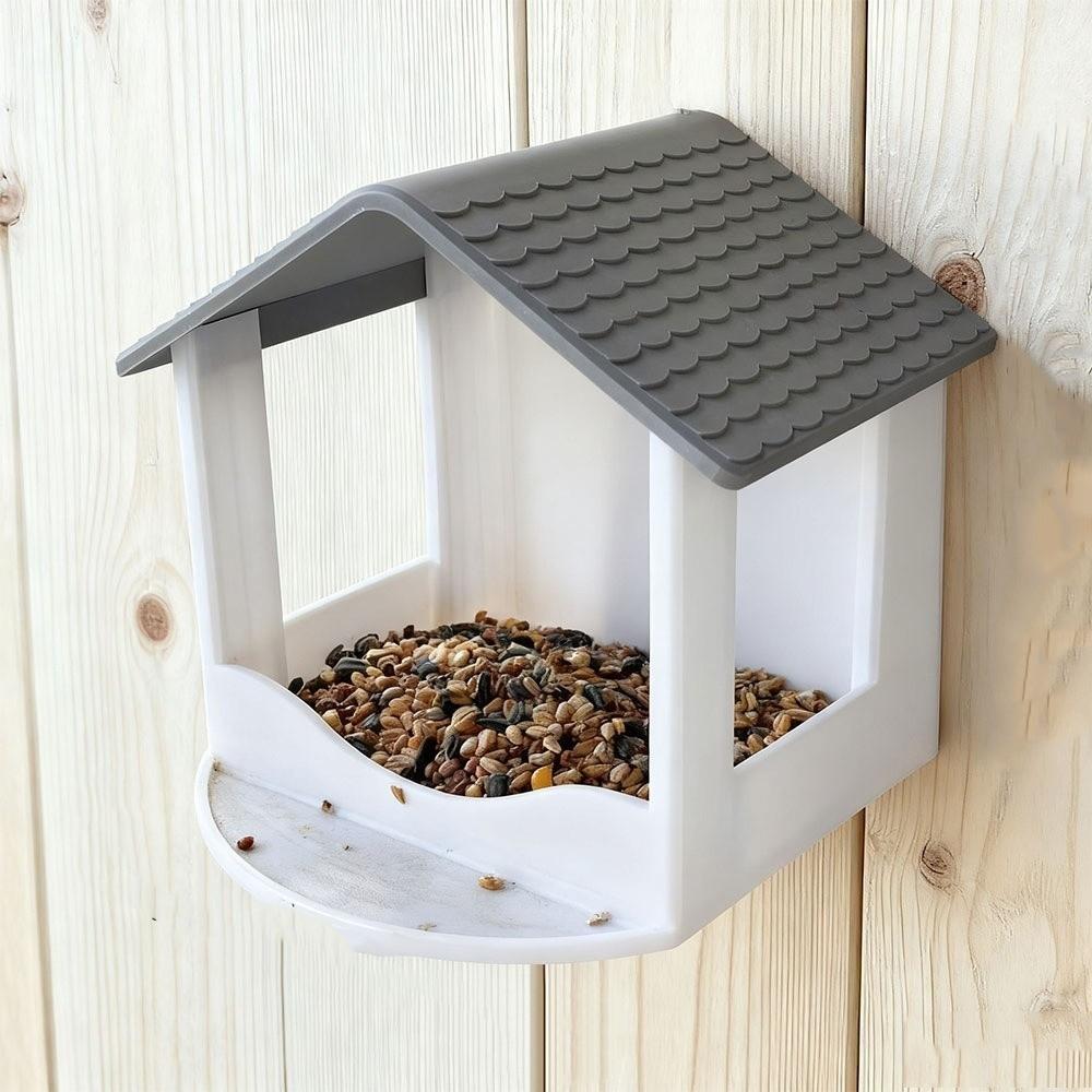 Rainproof Wall Hanging Bird Feeder House Shape Bird Feeding Station Wild Bird Feeder Backyard