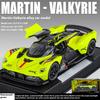 Масштаб 1/32 Суперкар Aston Martin Valkyrie AMR 001, литой из сплава, металлическая модель автомобиля, звук и свет, детская игрушечная машинка, подарки для мальчика