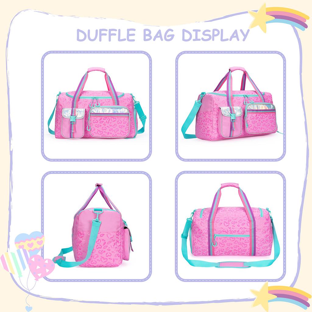 Kids Duffle Bag Girls Women Travel Bag Gifts Overnight Bag for Girls Women Tote Sleepover Bags for Girl Gym Dance Bags with Shoe
