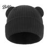 Baby Windproof Headgear for Autumn Knitted Hat, Cute Bear Ear Winter Warm Stretchy Soft Elastic Knit Hat Babies Cozy Skull Cap Newborn Infant Toddler