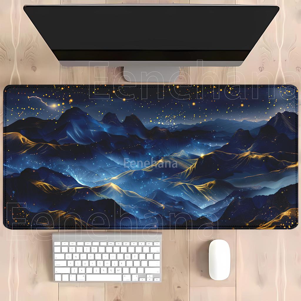 landscape mountain sunset cartoon Mouse Pad Large Rug Locking Edge Keyboard Gaming large Mousepad HD Printing xmm Desk Mat
