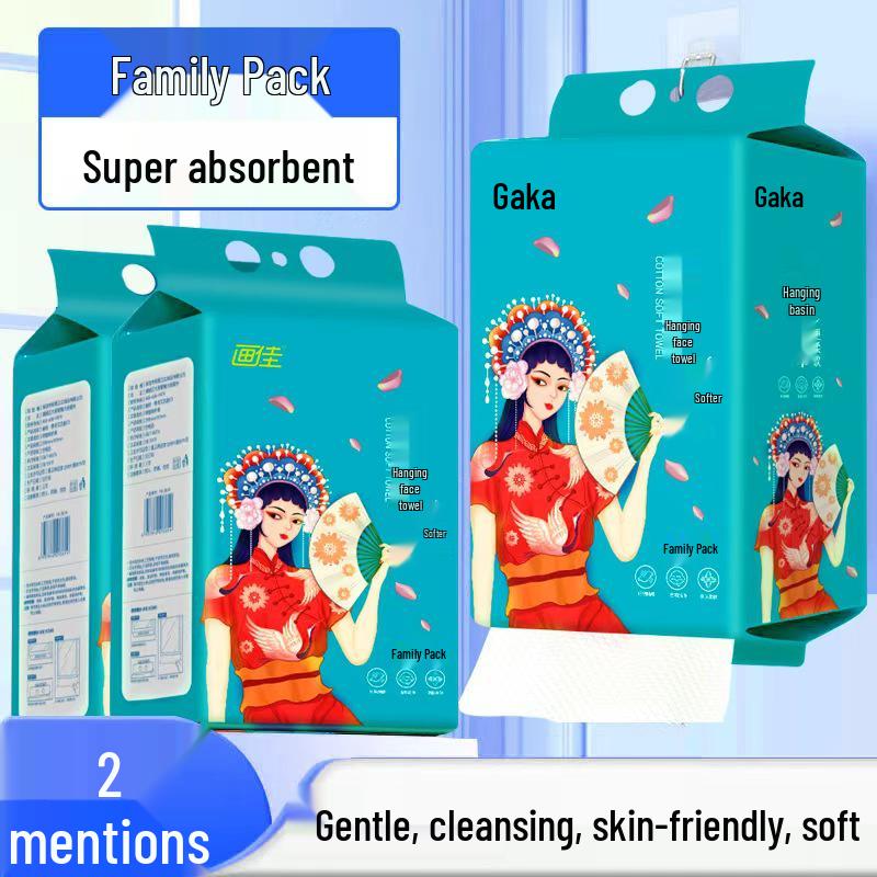 Disposable Cotton Facial Cleansing Towels: Soft Makeup Remover Pads with Hanging Pull-out Design