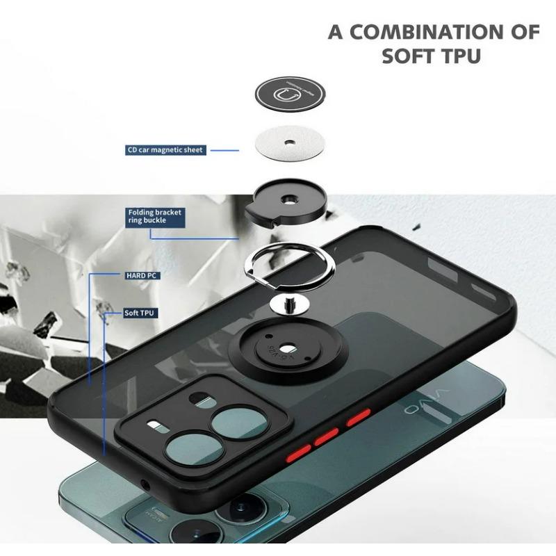 Чехол для вращающегося кронштейна для VIVO V25 V21 Y02S Y16 Y20 Y21 Y21S Y33S Y55 Y76 Y76S Y11 Y12 Чехол для кольца на палец